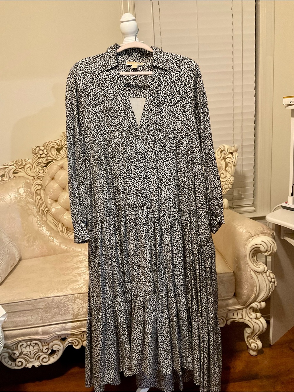 Michael Kors Black and White Tiered Maxi Dress - Picture 2 of 7